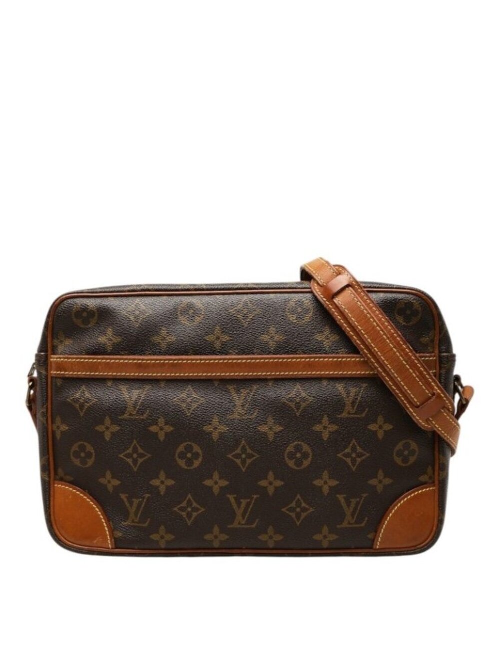 Louis Vuitton Monogram Trocadero 27 Crossbody Shoulder Bag Brown Leather